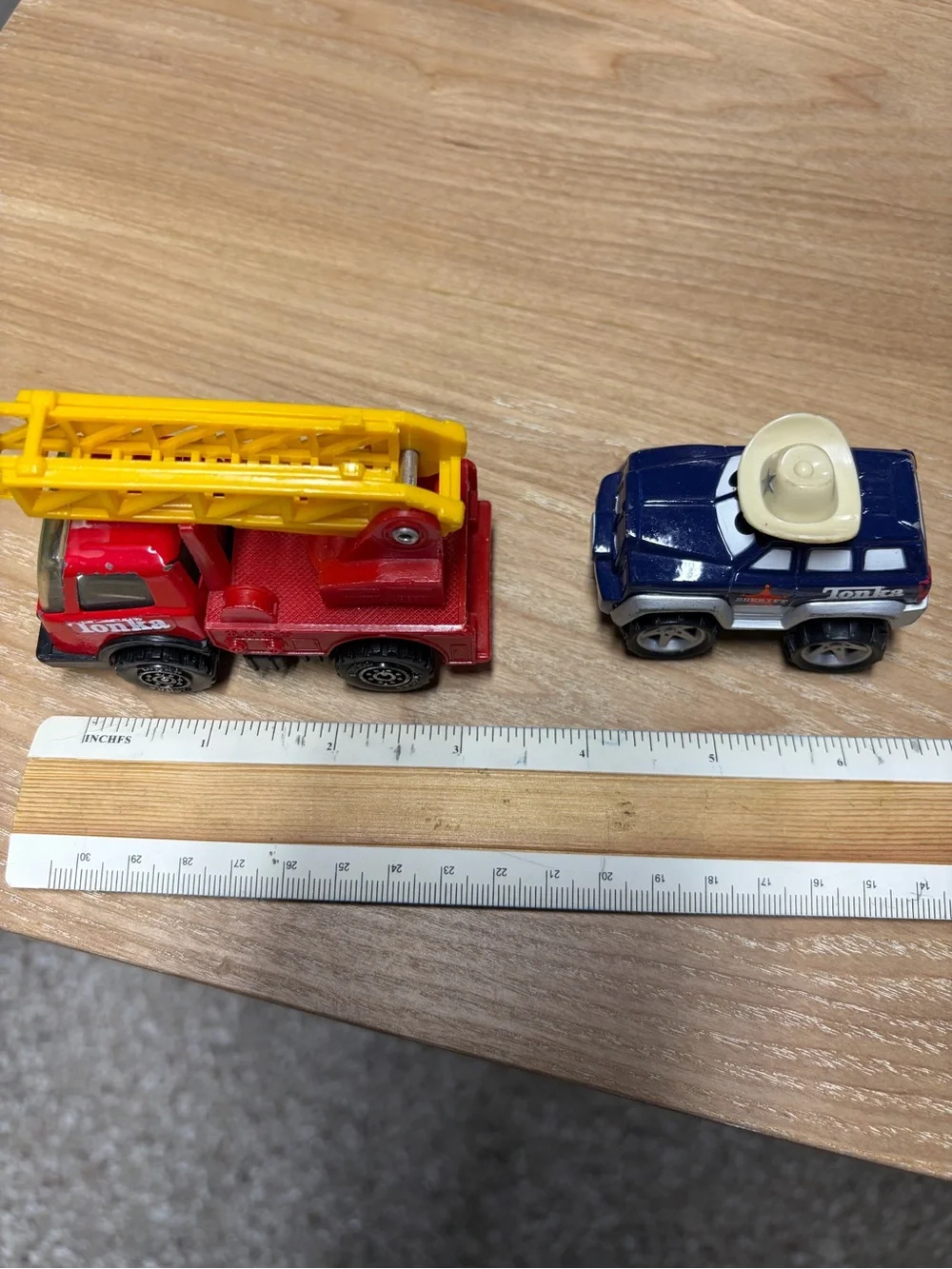 Tonka plastic fire truck and Lil chuck and friends